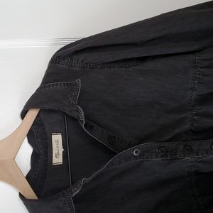 Madewell Black Denim Tunic  | Women's Large | | Henley Collar | Empire Waist |